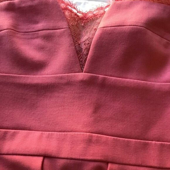 BCBG Leann Lace-Applique V-Neck Gown Dress Orange - Picture 5 of 7